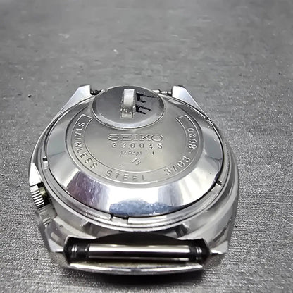 Seiko Electronic EL-370 Watch Men 39mm Silver Dial Steel Daydate 3703-8020 PARTS8