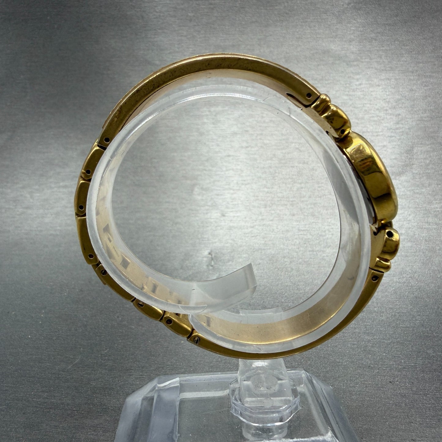 Elgin Watch Women 16mm Black Dial Gold Tone Oval ELB76-017 New Battery8