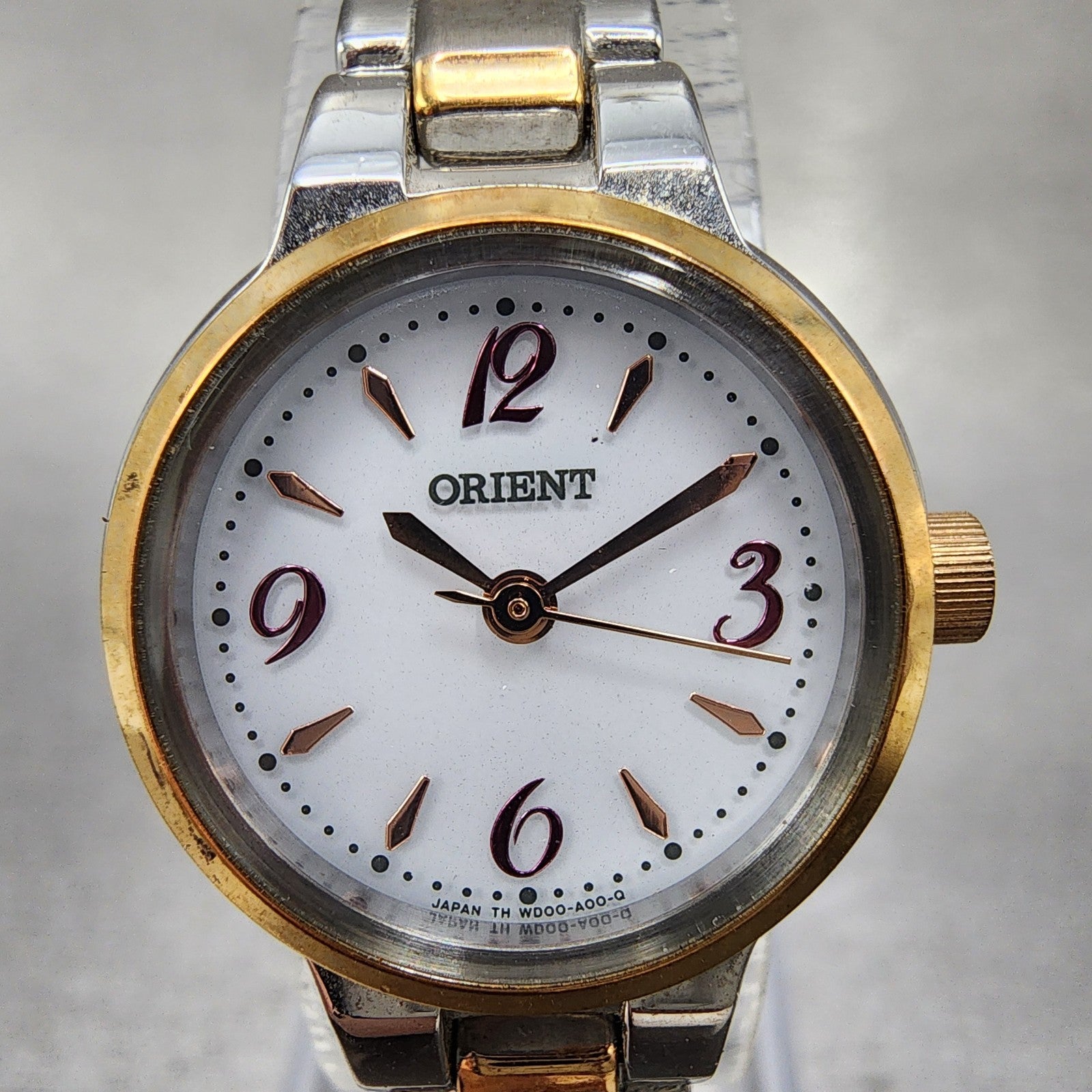 Orient Solar Watch Women 22mm White Dial Two Tone Round WD00R0B Runs1
