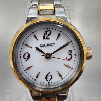 Orient Solar Watch Women 22mm White Dial Two Tone Round WD00R0B Runs1