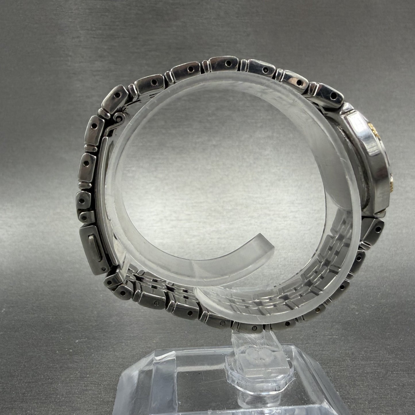Seiko Watch Women 26mm Silver Dial Two Tone Date Round 7n82-0at0 New Battery JMO8