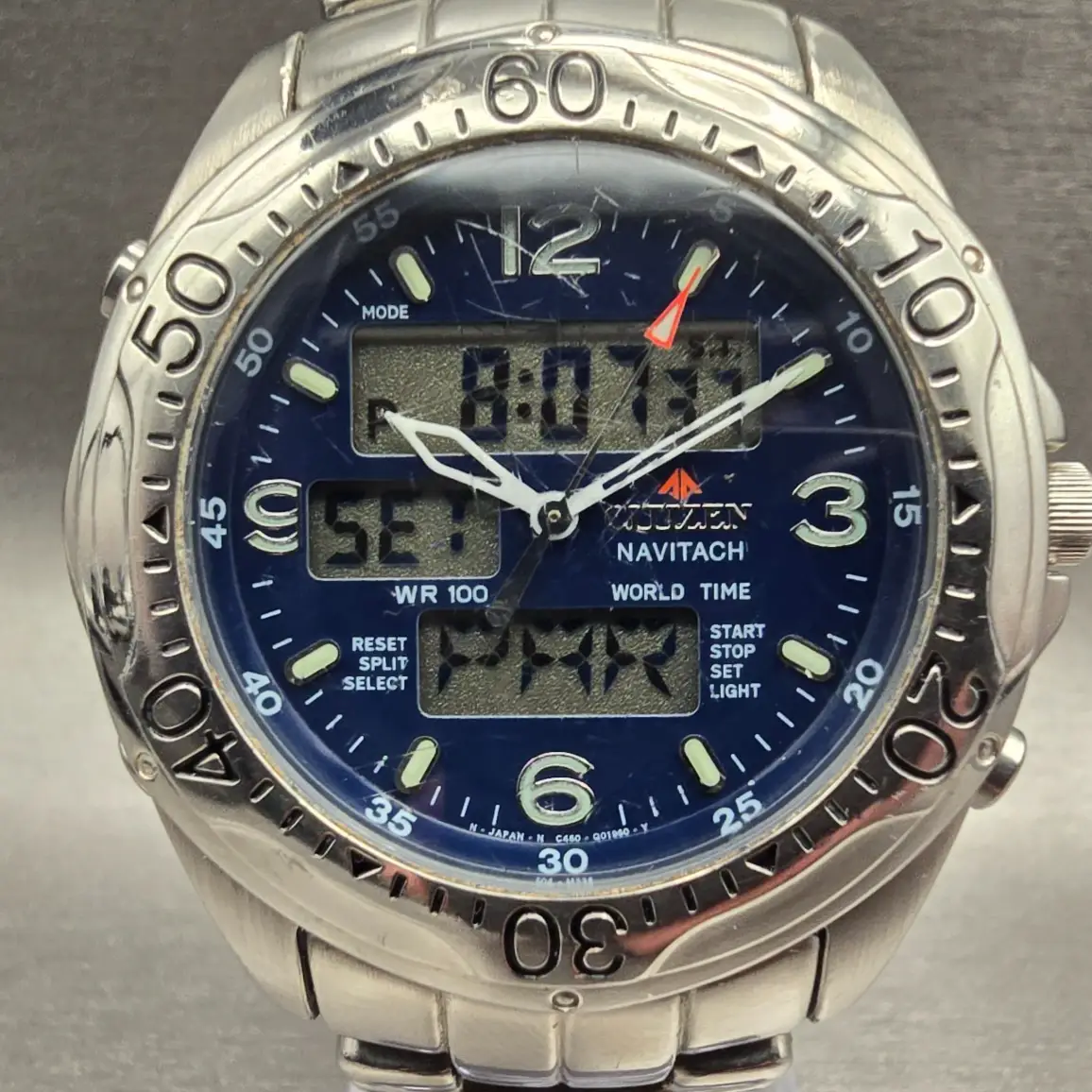 Citizen Promaster Navitach Watch Men 42mm Blue Dial Chrono C460-Q01563 New Batt1