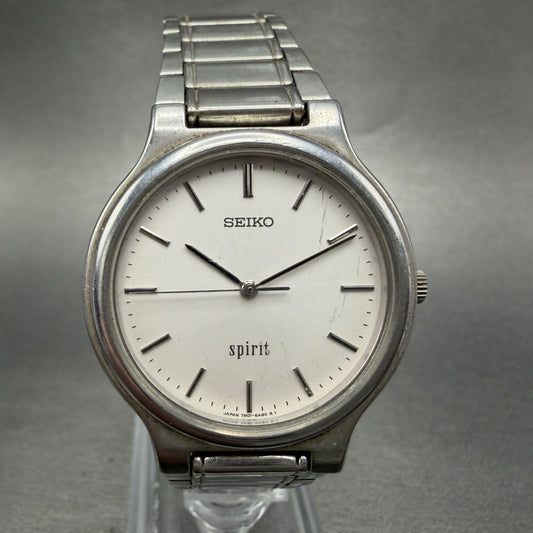 Seiko Spirit Watch Men 34mm Silver Dial Silver Tone Round 7n01-6a70 New Battery30