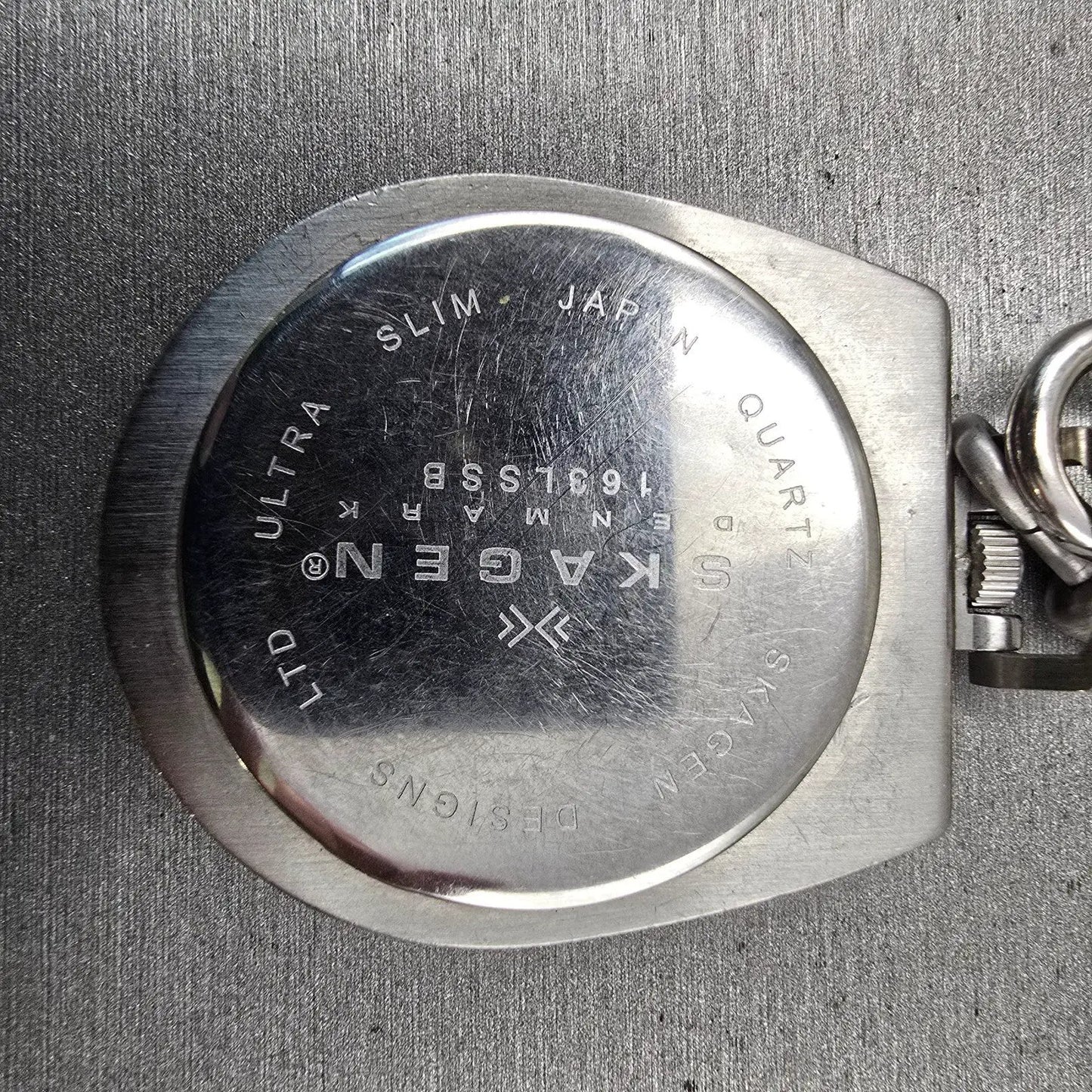 Skagen Denmark Pocket Watch Men 42mm Black Dial Silver Tone 163LSSB New Battery7