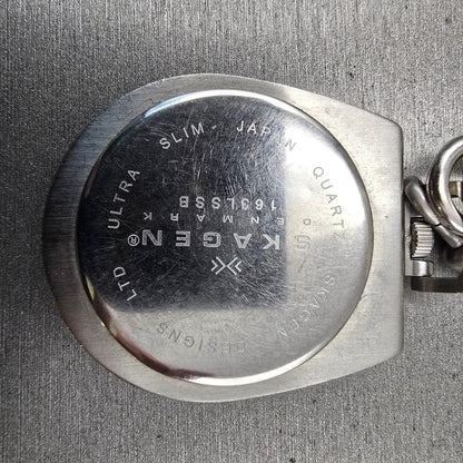 Skagen Denmark Pocket Watch Men 42mm Black Dial Silver Tone 163LSSB New Battery7