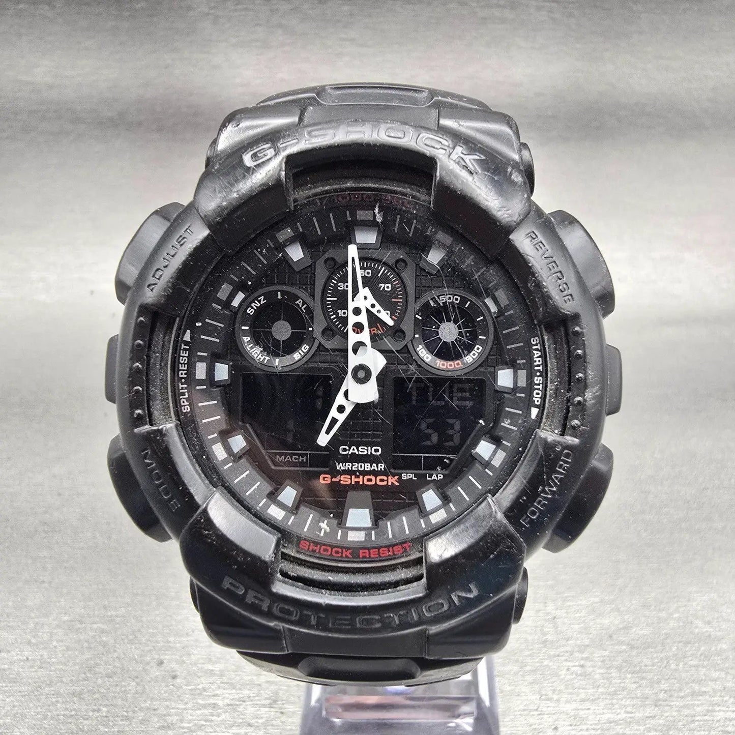Casio G-Shock GA-100MC Watch Men 51mm Black Dial Black Tone Alarm Chrono New Bat0