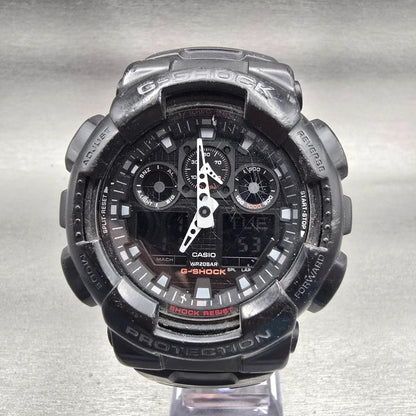 Casio G-Shock GA-100MC Watch Men 51mm Black Dial Black Tone Alarm Chrono New Bat0