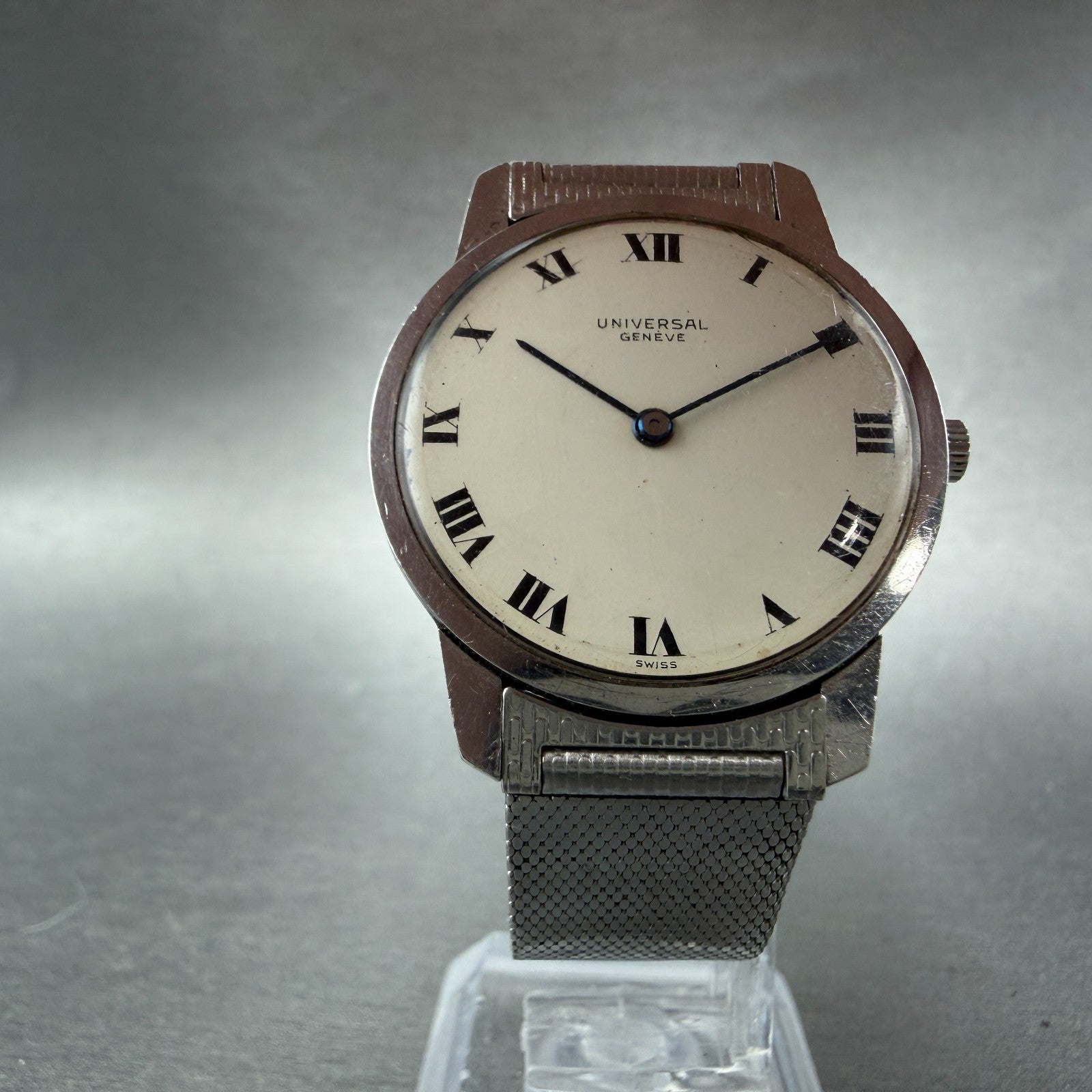 Universal Geneve Watch Men 31mm White Dial Steel Round Manual Wind 842101 PARTS6