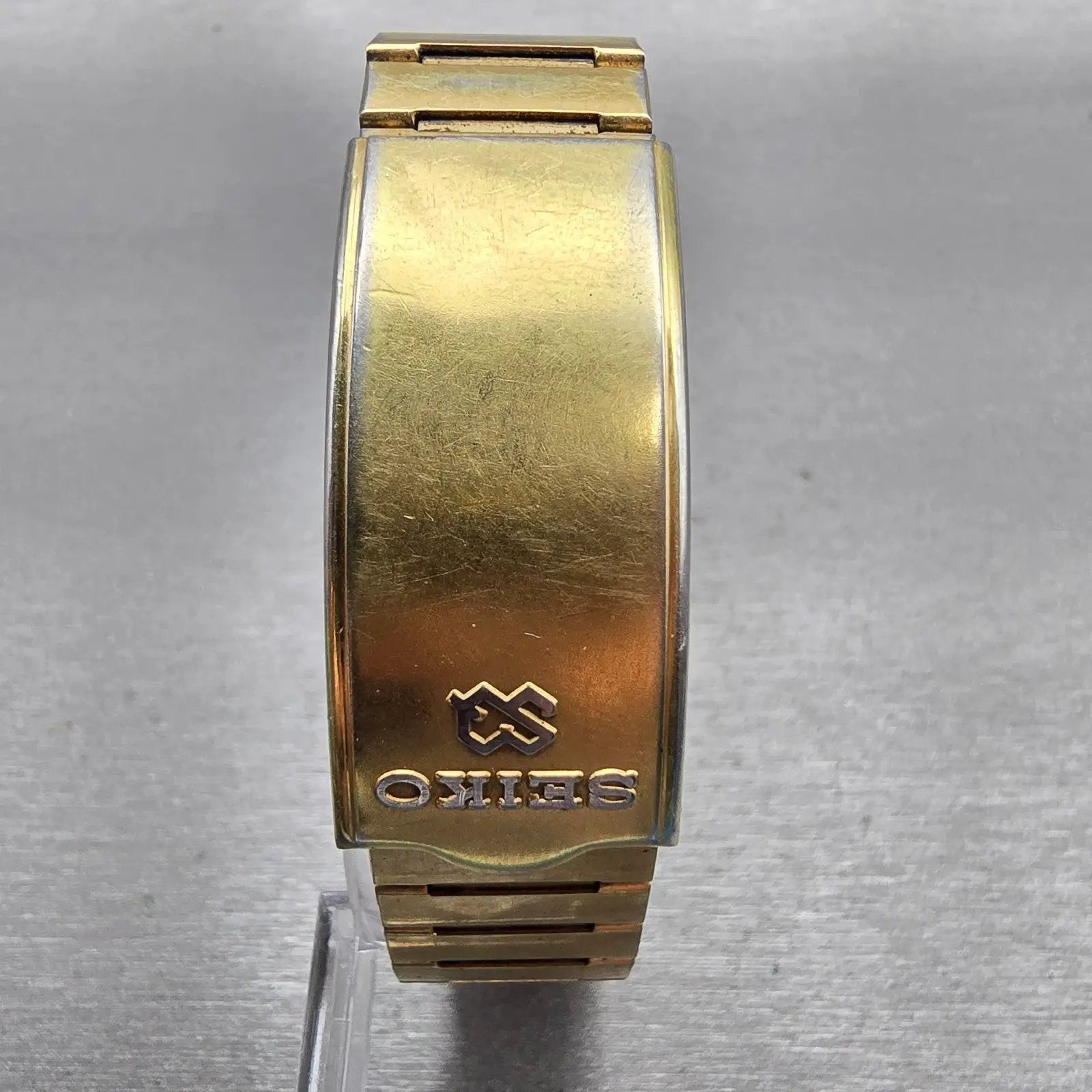 Seiko SQ Watch Men 34mm Gold Dial Gold Tone Daydate Round 8223-8009 New Battery7