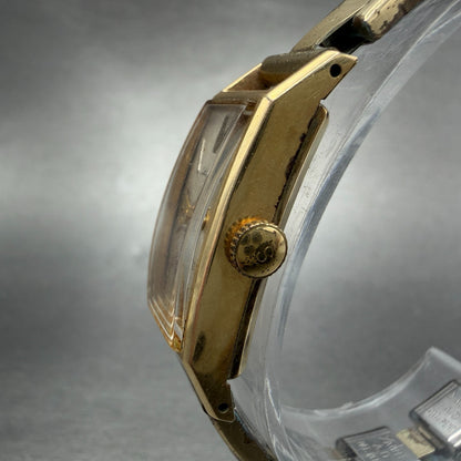 Seiko Lady Seiko Tank Watch Women 13mm Silver Dial Gold Tone Manual 4044H Runs2