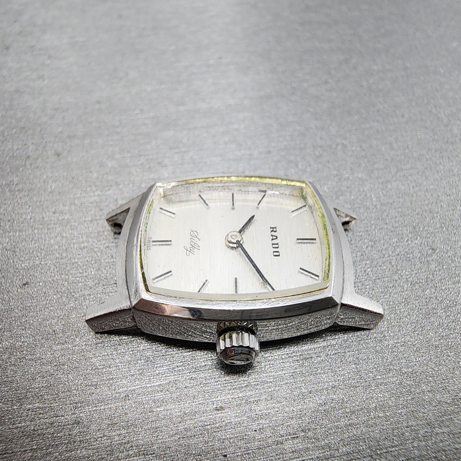 Rado Silky Tank Watch Women 18mm Silver Dial Steel Rectangle Manual Wind PARTS4