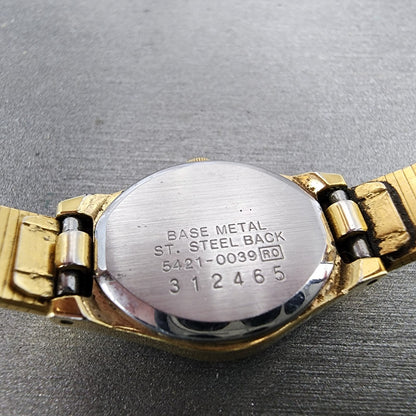 Seiko Watch Women 17mm Champagne Dial Gold Tone Round 54210039 New Battery9