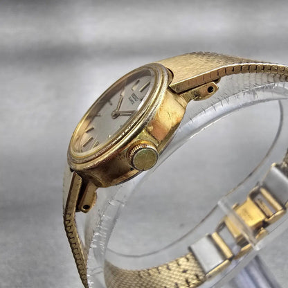 Seiko Watch Women 19mm Silver Dial Gold Tone Oval 1400-8099 New Battery Vintage2