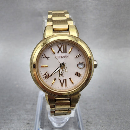 Citizen EcoDrive Xc Watch Women 25mm Pink Dial Gold Tone Runs H058T0165610