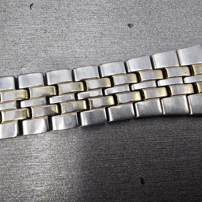 Seiko Bracelet 18mm Stainless Steel Two Tone Tri Folding Clasp VTG Japan 4A4K2C13