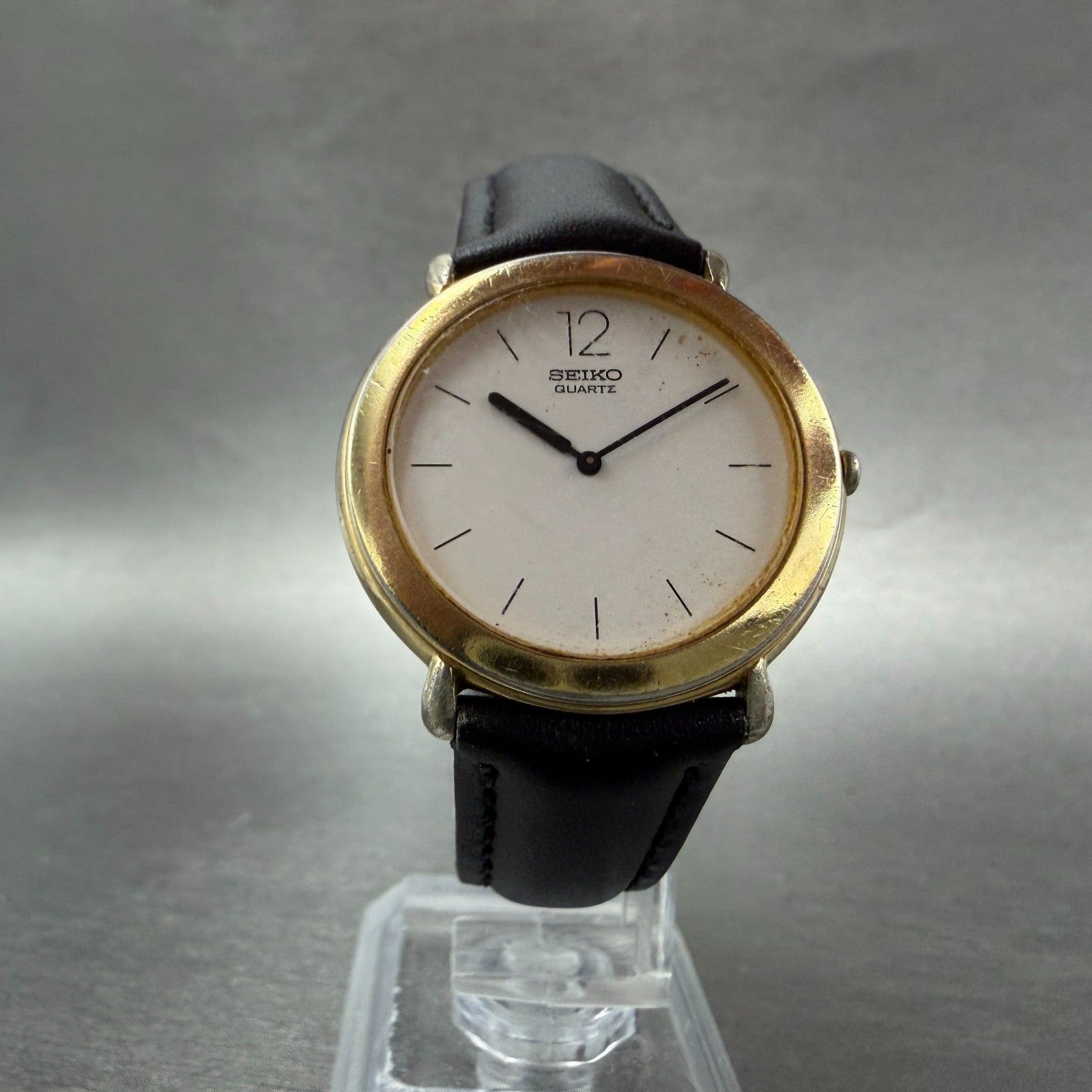 Seiko Watch Unisex 31mm White Dial Gold Tone Round 2C20-0429 New Battery Vintage5