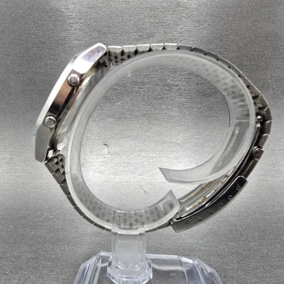 Seiko Watch Men 34mm Digital Silver Chronograph Rectangle A229-5010 PARTS VTG7