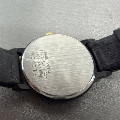 Seiko Watch Women 20mm Black Dial Black Tone Round 2y00-0G49 New Battery VTG ABC9