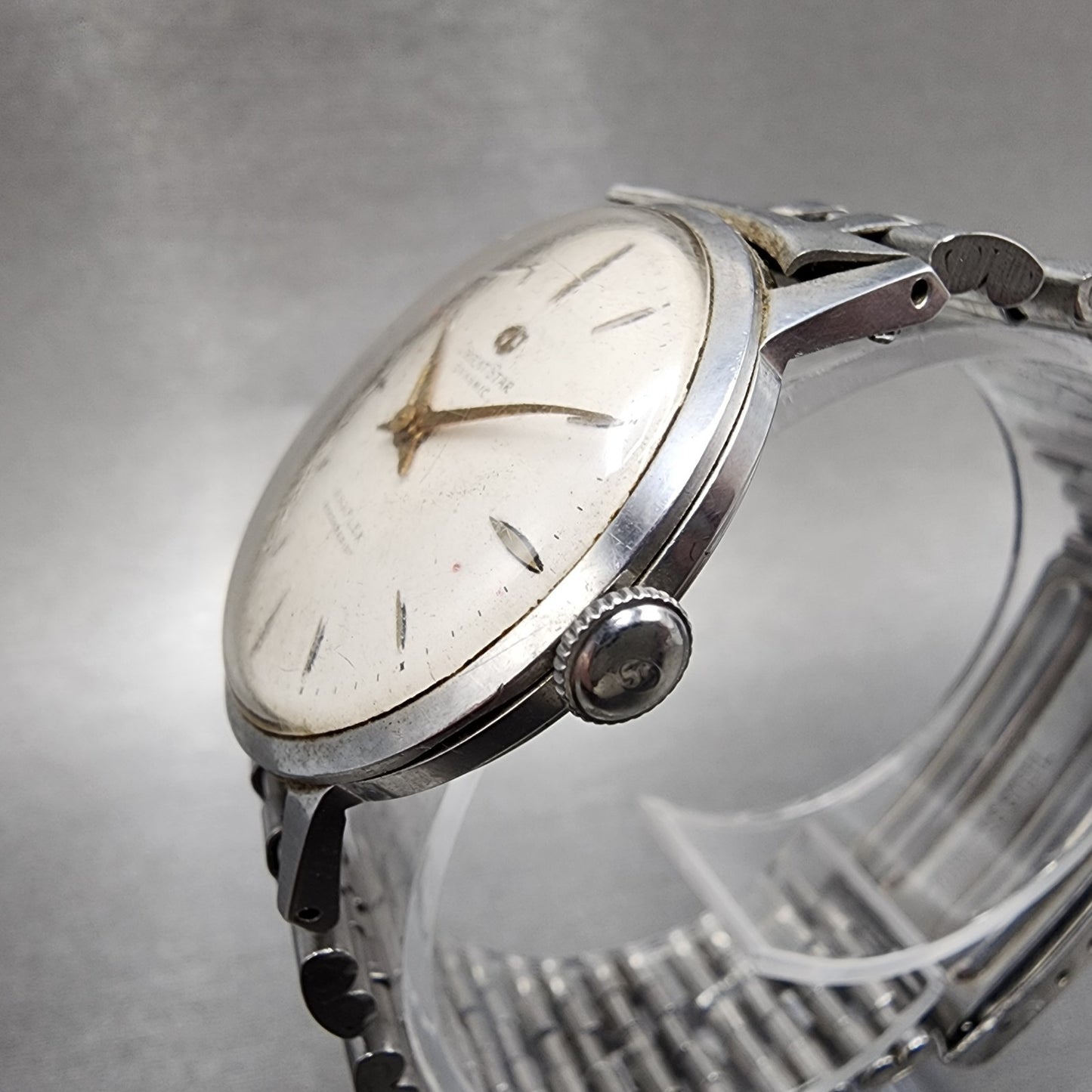 Orient Star Dynamic Watch Men 33mm White Dial Steel Nivaflex Manual Wind Runs2