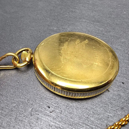 Burberry Pocket Watch Men 38mm White Dial Gold Tone Round New battery Vintage11