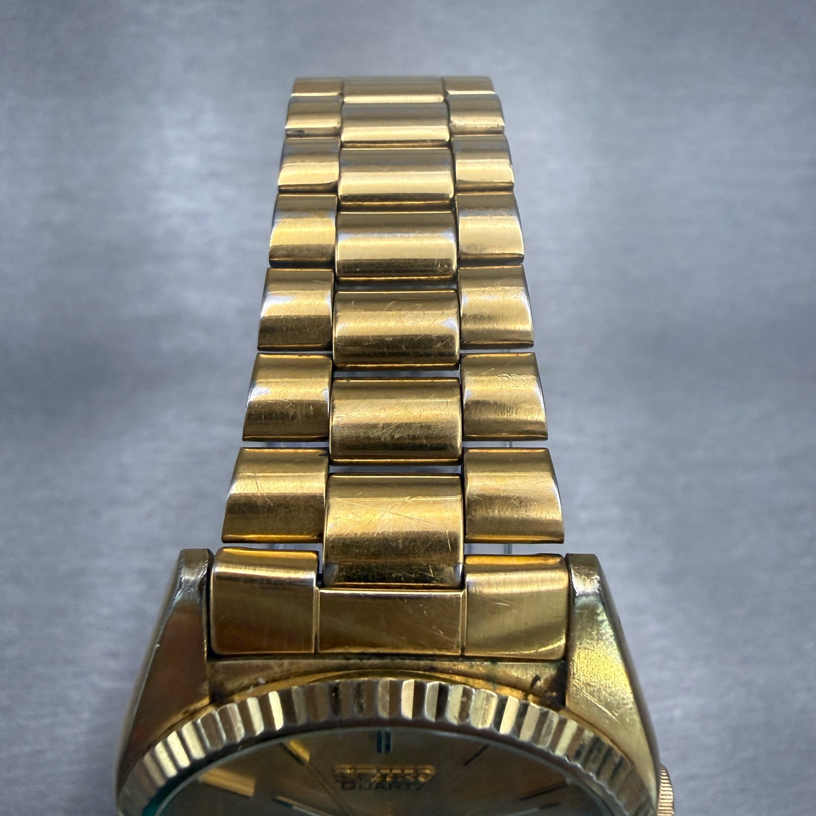 Seiko President Watch Men 36mm Gold Dial Gold Daydate Round 5H23-8029 NewBat4