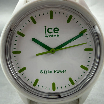 Ice Power Nature Solar Watch Men 41mm White Dial White Tone Round Works1