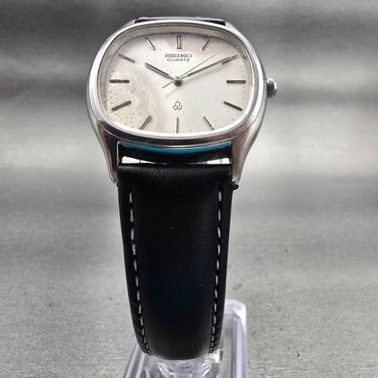 Seiko Watch Men 33mm Silver Dial Silver Tone Rectangle 5931-5330 New Battery VTG5