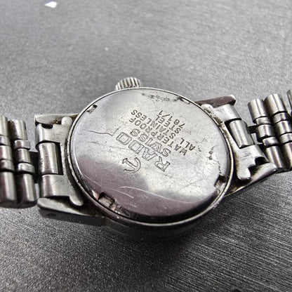 Rado Watch Women 21mm Green Dial Silver Tone Date Manual Wind 781/1 Runs VTG9