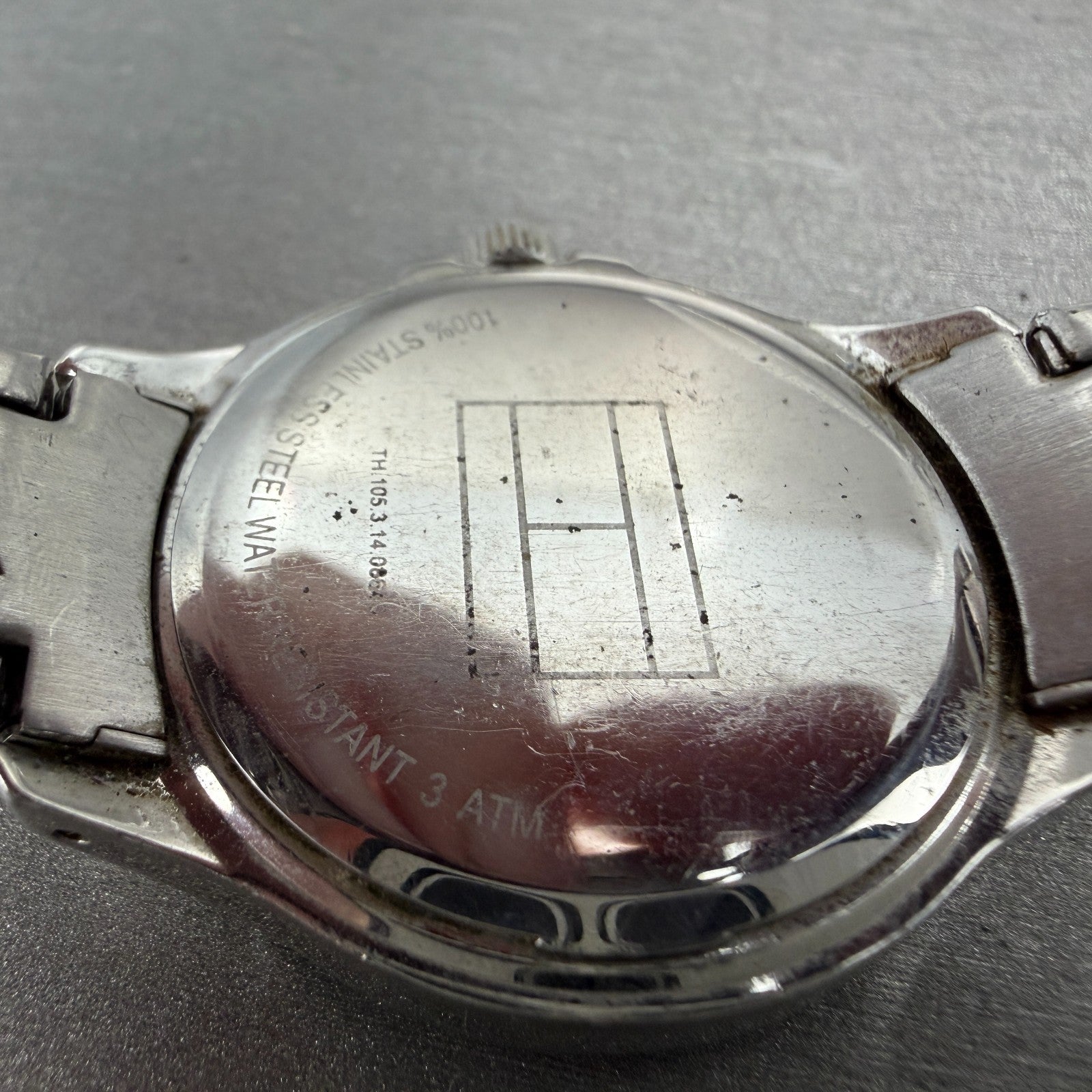 Tommy Hilfiger Watch Women 34mm White Dial Silver Tone Round Crystal New Battery9