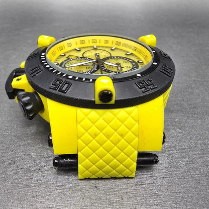 Invicta Sub Aqua Noma Chronograph Watch Men 50mm Yellow Dial Yellow Tone New Bat5