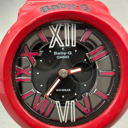 Casio Baby-G Watch Women 43mm Analog Digital Red Tone Alarm Chrono New Batt ABC1
