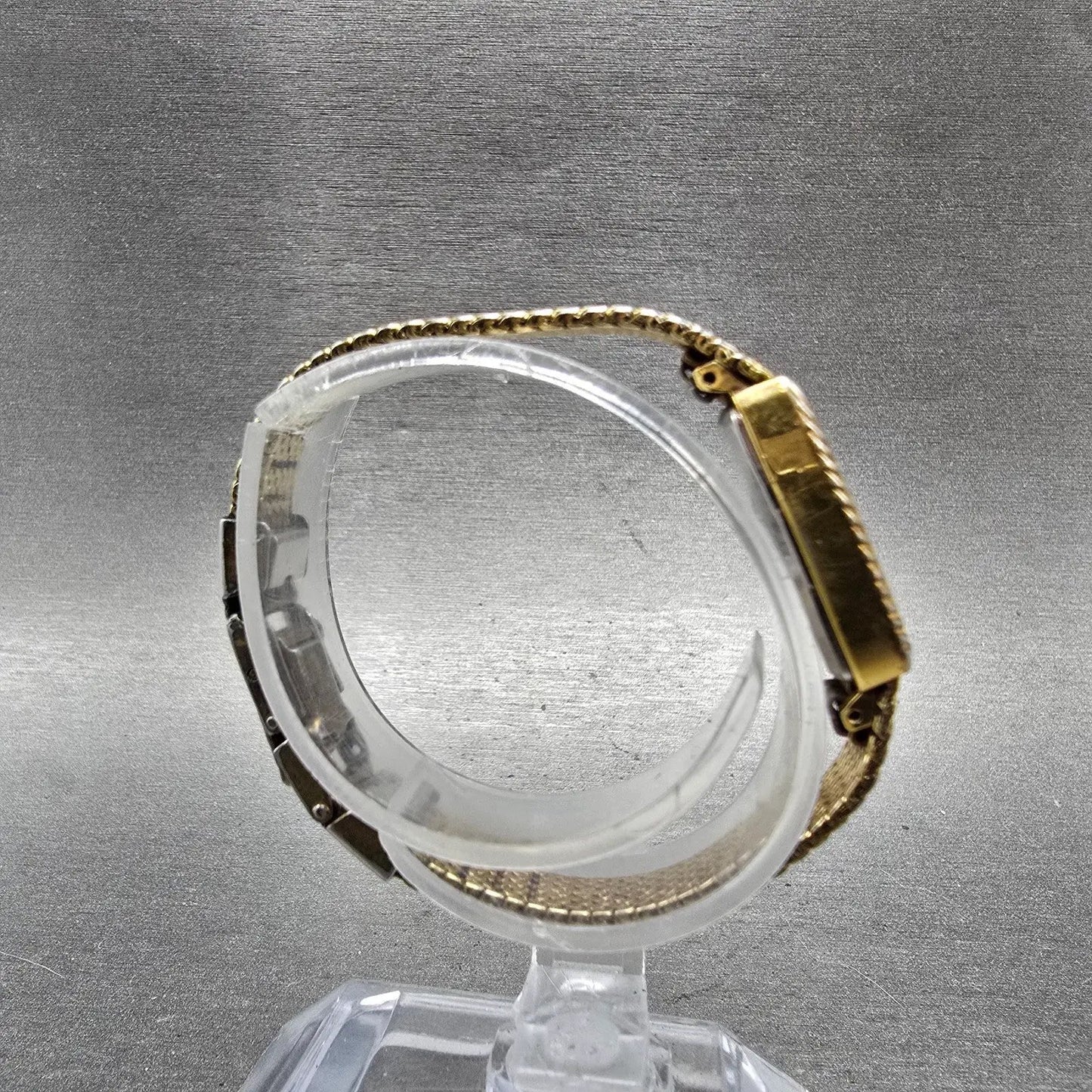 Seiko Tank Watch Women 14mm Champagne Dial Gold Tone 1320-5959 New Battery VTG H8