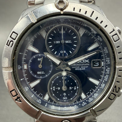 Seiko Alba Roox Chronograph Watch Men 40mm Blue Dial Silver Tone Date NewBattery1