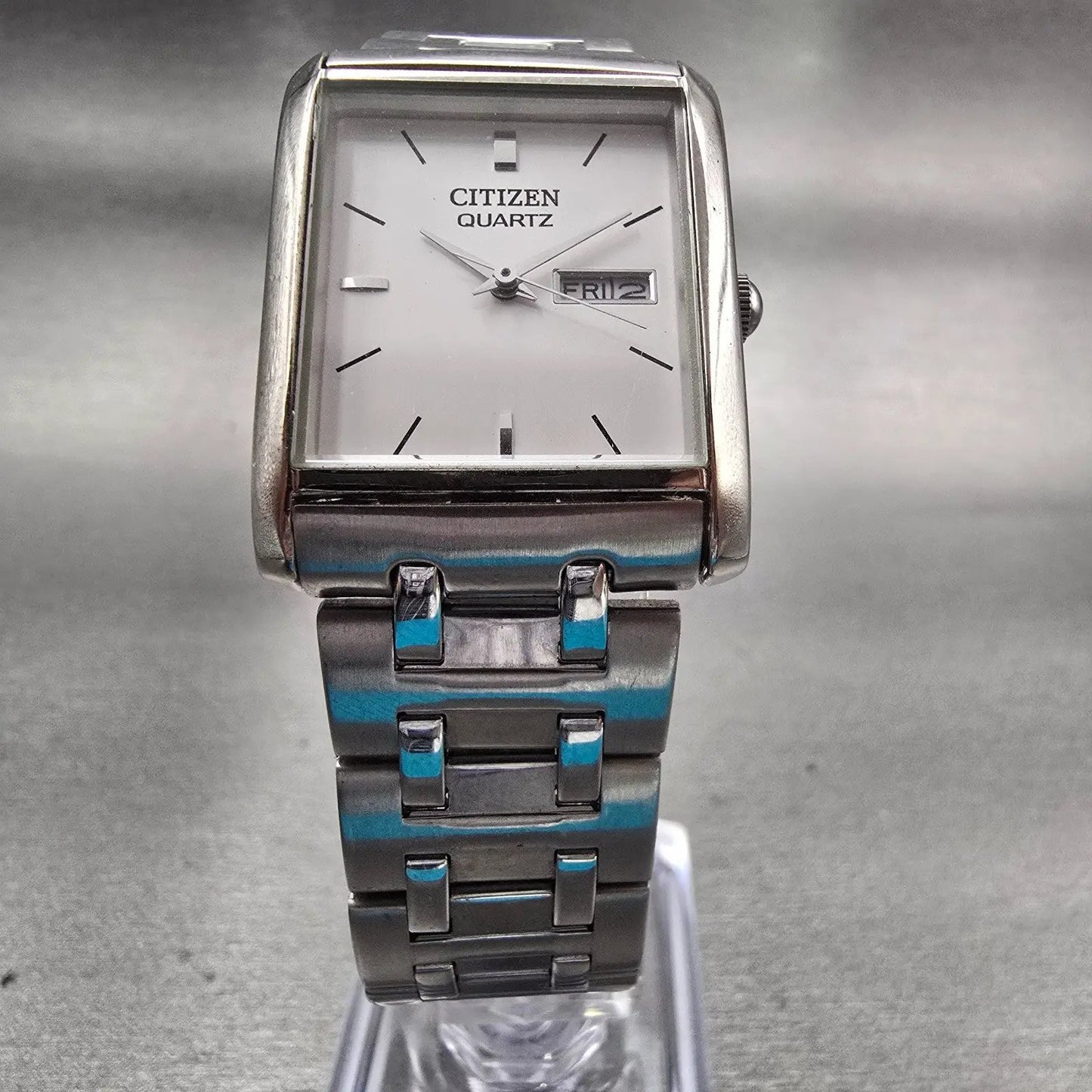 Citizen Watch Men 25mm Silver Dial Silver Tone Daydate 1002-S99302 New Battery5