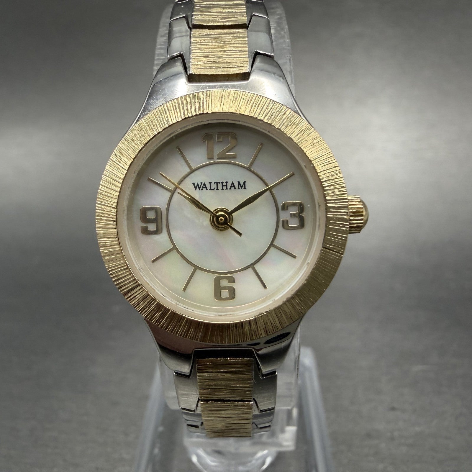 Waltham Watch Women 23mm MOP Dial Two Tone Round WAW041 New Battery0