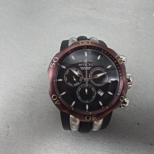 Invicta Venom Chronograph Watch Men 50mm Black Dial Silver Tone 26662 NewBattery0