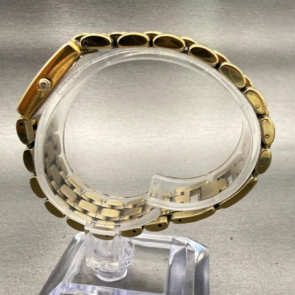 Seiko Watch Women 17mm Gold Dial Gold Tone Rectangle 1N00-6B79 New Battery VTG6