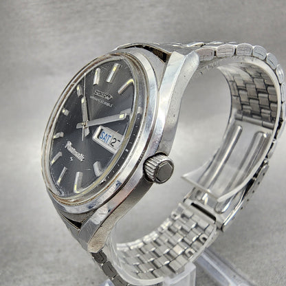 Seiko Presmatic Watch Men 37mm Black Dial Silver Tone Daydate 51069000 Runs2