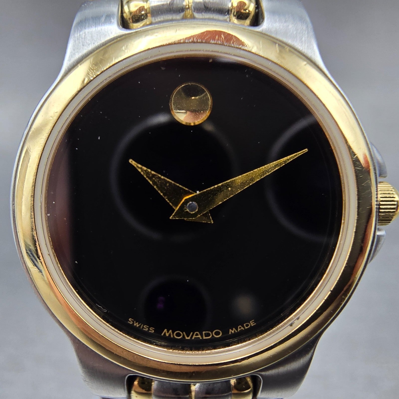 Movado Museum Watch Women 24mm Black Dial Two Tone 81 E4 9835 PARTS2