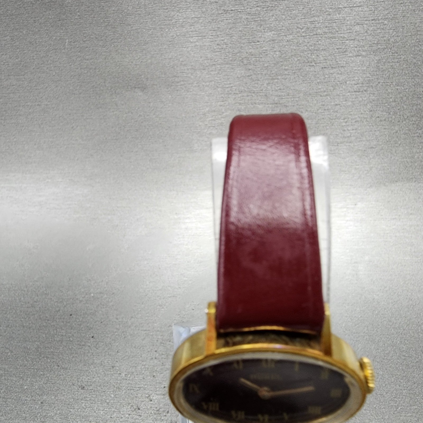Ernest Borel Watch Women 25mm Red Dial Gold Plated Manual Wind Runs VTG8