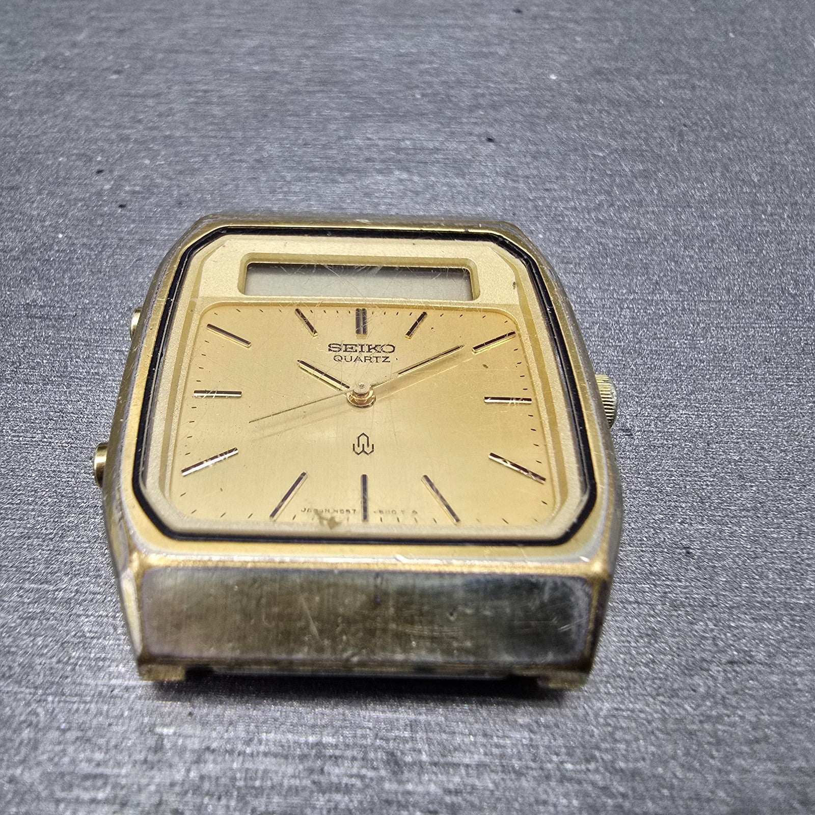 Seiko Analog Digital Watch Men 31mm Champagne Dial Gold Tone H557-5100 PARTS3