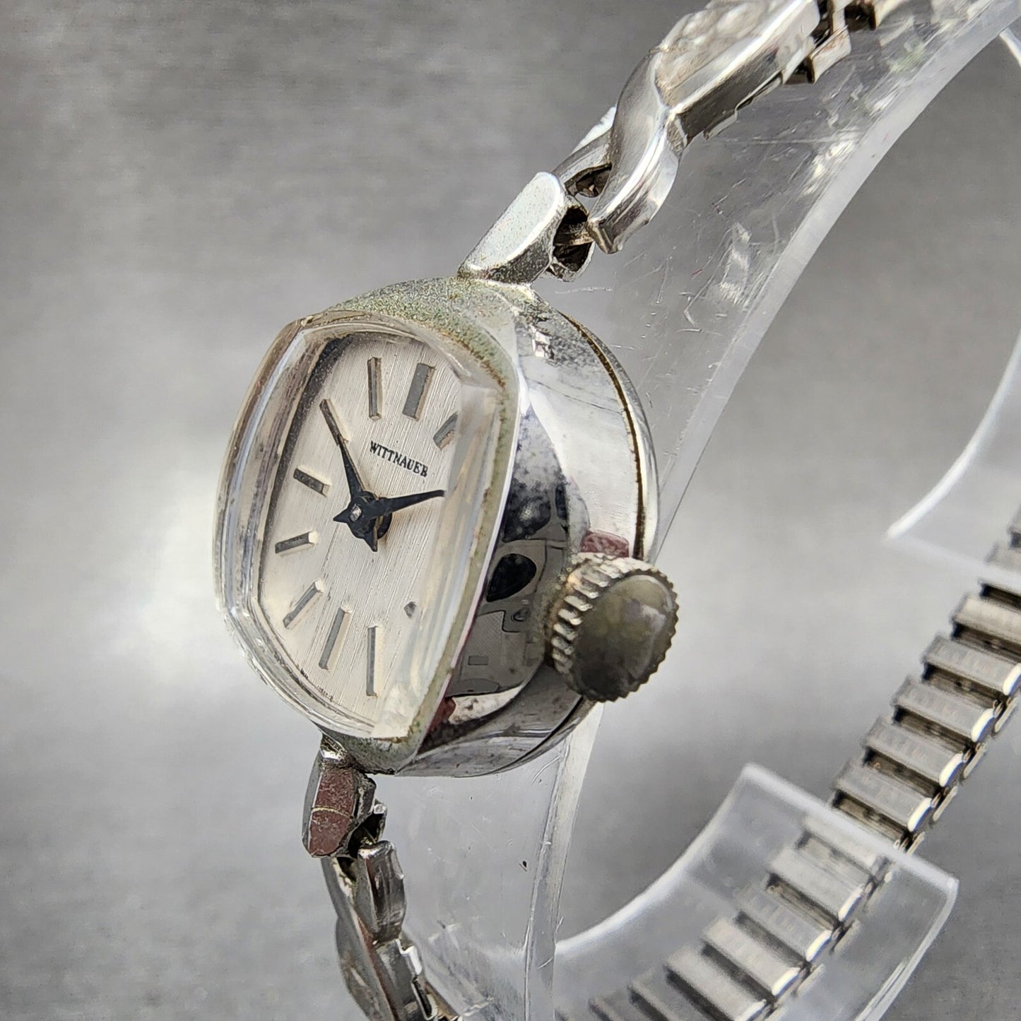 Wittnauer Watch Women 19mm White Dial Steel Round Manual Wind Runs NOS