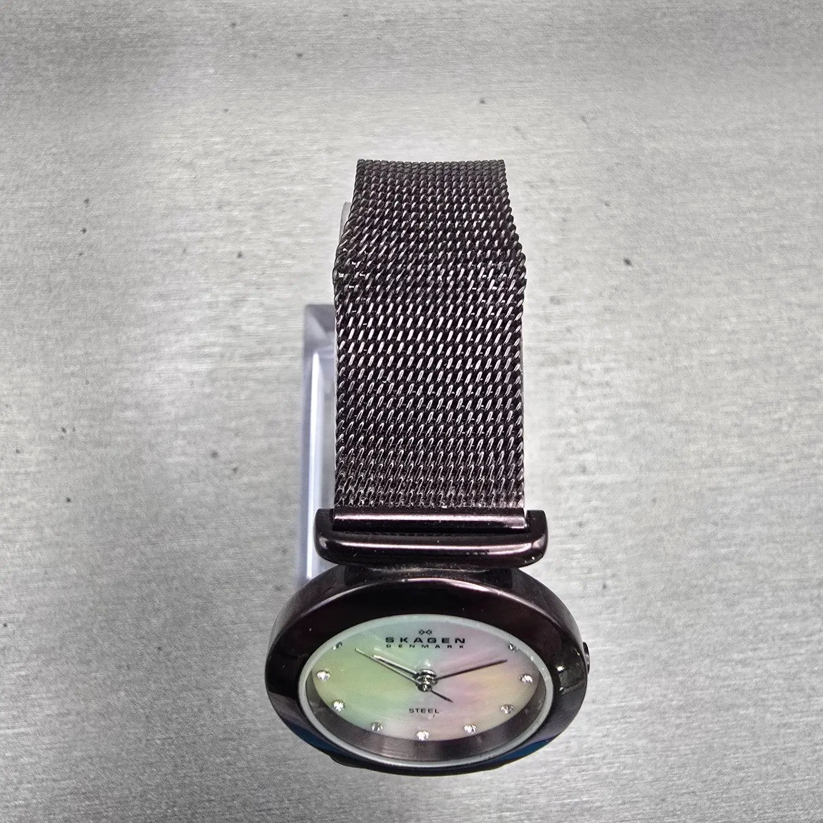 Skagen Denmark Watch Women 25mm MOP Dial Purple Tone Round 107SMMD New Battery4