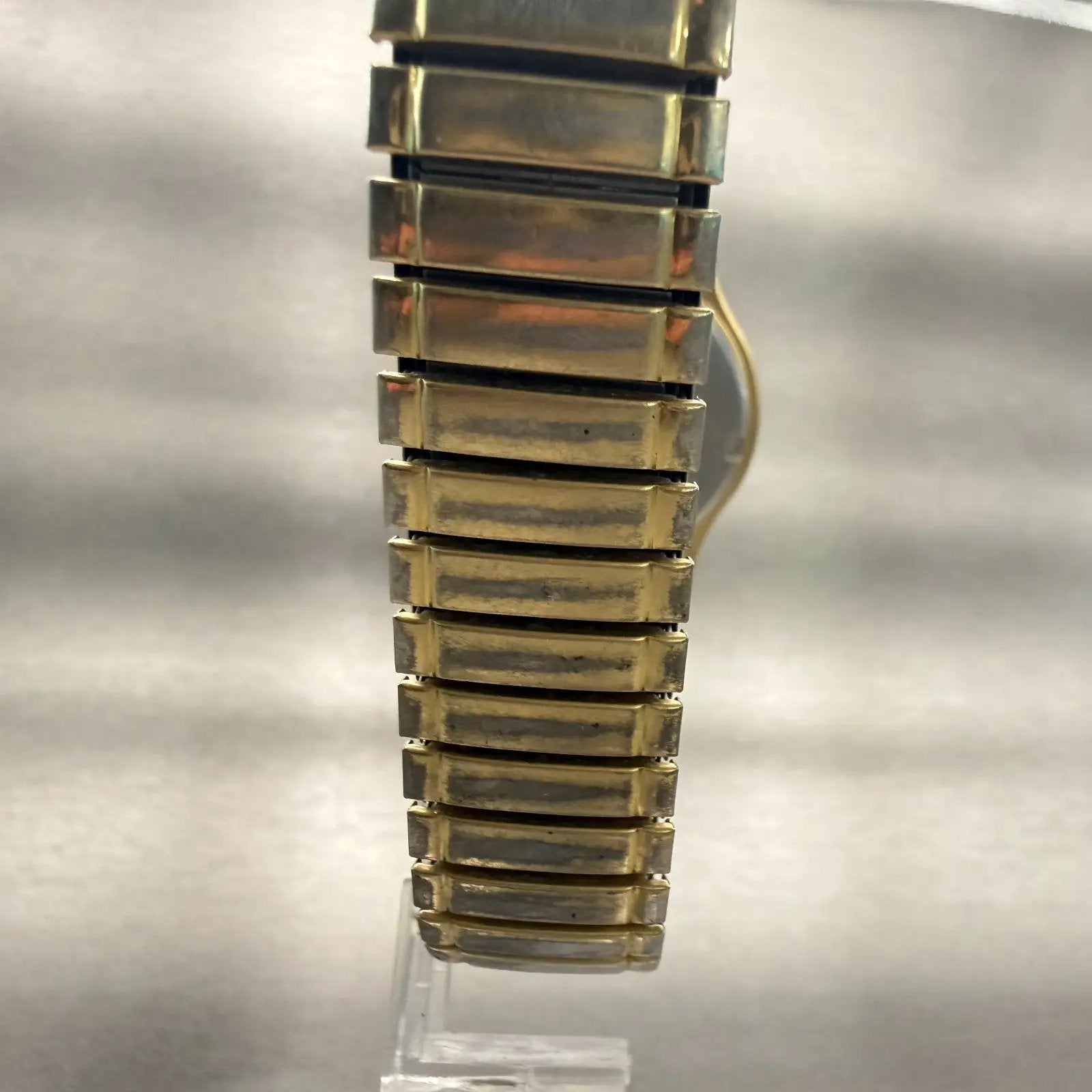 Seiko SQ Watch Men 34mm Gray Dial Gold Tone Daydate Round 5H23-7B09 New Battery7