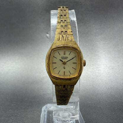 Citizen CQ Watch Women 19mm Champagne Dial Gold Tone 4031-893425 New Battery5