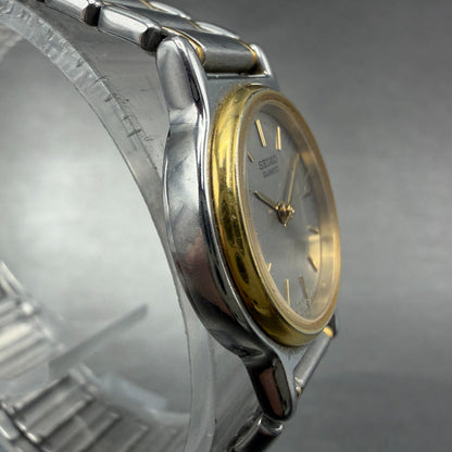 Seiko Watch Women 22mm Silver Dial Two Tone Round Vinatge 7321-0180 New Battery3