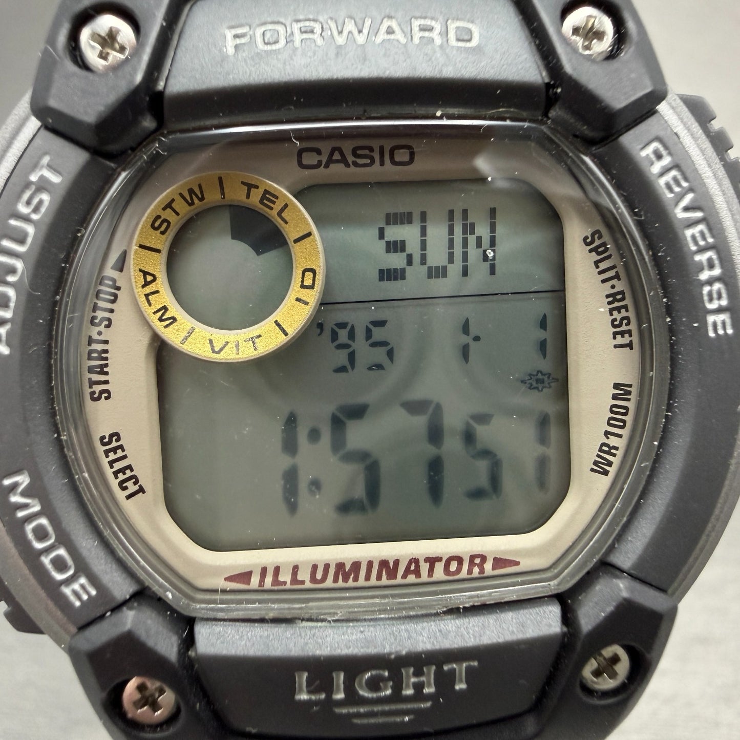 Casio Forester FT-120H Watch Men 40mm Digital Silver Tone Alarm Chrono New Batt1
