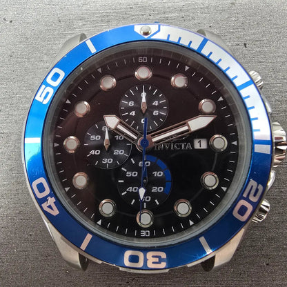 Invicta Pro Diver Chronograph Watch Men 51mm Black Dial Silver Tone 16232 NewBat0
