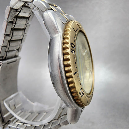Seiko Scuba Watch Men 37mm Champagne Dial Two Tone Date 5h256070 New Battery3