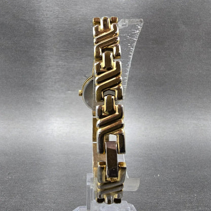 Wittnauer Watch Women 20mm Gold Dial Gold Tone Round 5784 New Battery Vintage7
